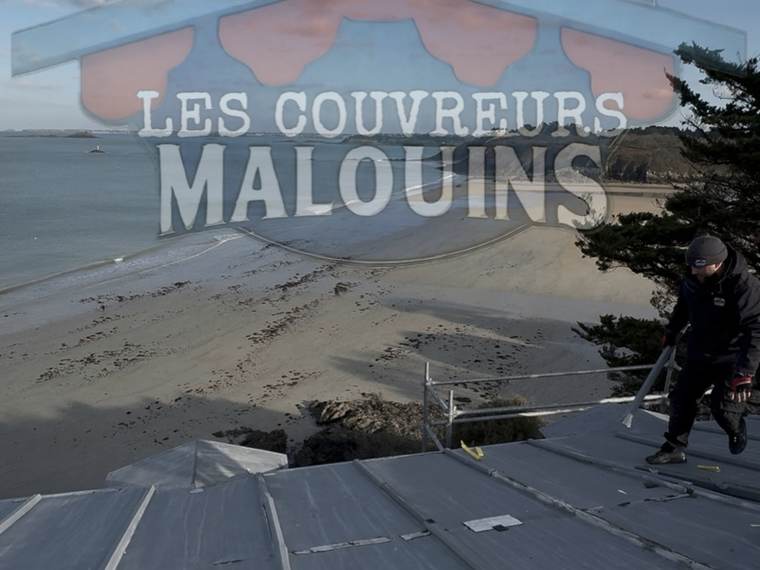 Couverture en zinc à joint debout face à la plage